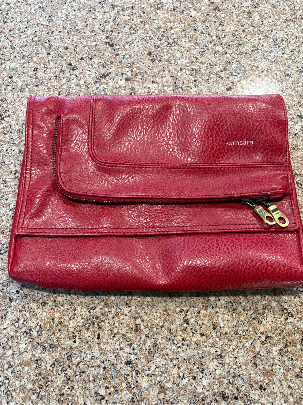 Matt & Nat Samsara Red Vegan Leather Foldover Clutch Bag